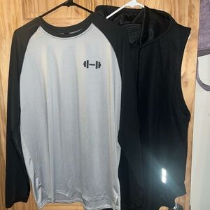 Men's Athletic Shirts - Black & Light Gray